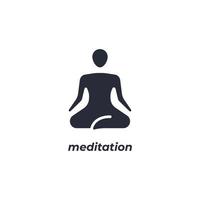 Vektorzeichen des Meditationssymbols wird auf einem weißen Hintergrund lokalisiert. Symbolfarbe editierbar. vektor