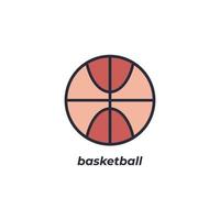 Vektorzeichen des Basketballsymbols wird auf einem weißen Hintergrund lokalisiert. Symbolfarbe editierbar. vektor