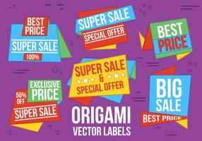Gratis Origami Vector Sale etiketter