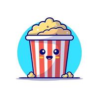 niedliche popcorn-cartoon-vektor-symbol-illustration. Lebensmittel- und Objektsymbolkonzept isolierter Premium-Vektor. flacher Cartoon-Stil vektor