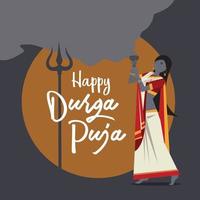 anhängare utför de traditionell 'dhunuchi dansa' som var organiserad på en durga puja pandal vektor