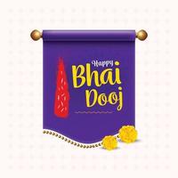 bhai dooj, bhaubeej, bhai tika, bhai phonta indisches fest des glücklichen bhai dooj, das während des diwali gefeiert wird vektor