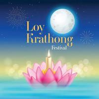 loy krathong festival reisen thailand-vektorillustration vektor