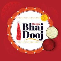 bhai dooj, bhaubeej, bhai tika, bhai phonta indisches fest des glücklichen bhai dooj, das während des diwali gefeiert wird vektor