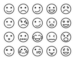 Satz von Emoji-Symbolen, Satz von Emoji-Sammlung in schwarzer Farbe, Designelemente für Ihre Projekte. vektorillustration, emoji-ikone, emoji, satz emoji-ikonensammlung, emoji-ikonenillustration, emoji vektor