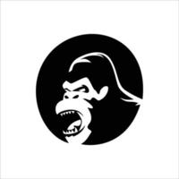 Gorilla-Silhouette-Vektor-Illustration. Primatenzeichen und Symbol. vektor