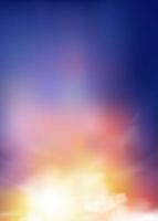 Sonnenuntergangshimmel am Abend mit oranger, gelber und violetter Farbe, dramatische Dämmerungslandschaft mit dunkelblauem Himmel, vertikales Vektorhorizontbanner des Sonnenaufgangs für Frühlings- oder Sommerhintergrund, Panorama natürlich vektor