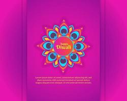 Diwali-Festtag der indischen Rangoli. Mandala lila Hintergrund vektor