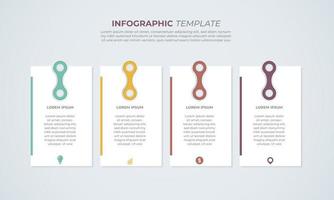 infographic design med 4 steg för data visualisering, diagram, årlig Rapportera, webb design, presentation. vektor företag mall