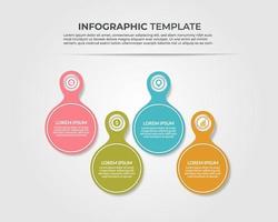 Infografik-Design mit 4 Schritten für Datenvisualisierung, Diagramm, Jahresbericht, Webdesign, Präsentation. Vektor-Geschäftsvorlage vektor