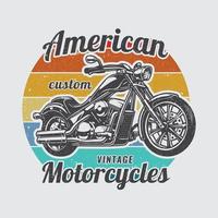 amerikan klassisk motorcykel tshirt design vektor