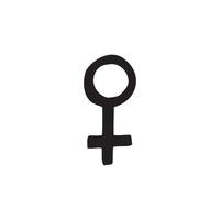 Handgeschriebener Vektor des Geschlechtssymbols. weibliche, mädchen, frauenikonen. weibliches Zeichen.
