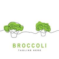 broccoli logotyp design, grön vegetabiliska vektor, broccoli tapet, vegetabiliska mataffär illustration trädgård produkt varumärke vektor