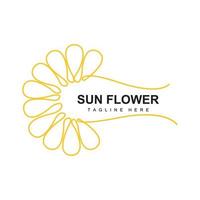 solros logotyp design, dekorativ växt trädgård växt ikon vektor, företag produkt varumärke vektor