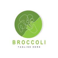 broccoli logotyp design, grön vegetabiliska vektor, broccoli tapet, vegetabiliska mataffär illustration trädgård produkt varumärke vektor