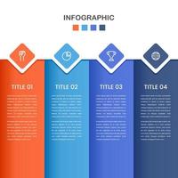 Infografik mit 4 Optionen mit Symbolen vektor