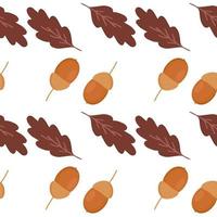 skön höst mönster ek löv ek frukt ollon kan vara Begagnade för posters banderoller bakgrunder vektor