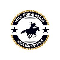 Rodeo-Cowboy-Reitpferd auf einem Holzschild, westliche Kultur
