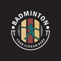 Badminton-Spieler-Silhouette-Logo-Design vektor