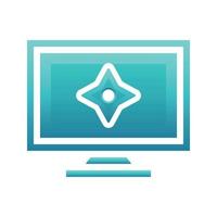 monitor shuriken logo gradient design template icon element vektor