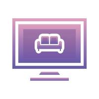 Monitor-Sofa-Logo-Gradienten-Design-Vorlage-Icon-Element vektor