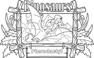 prähistorischer Cartoon-Dinosaurier Pterodaktylus vektor