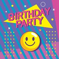 födelsedag fest text med emoji vektor