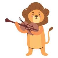 lejon spelar fiol vektor