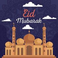 eid mubarak bokstäver vektor