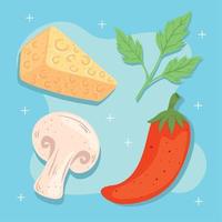 ost och grönsaker vektor
