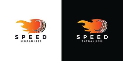 Geschwindigkeits-RPM-Logo-Design für die Automobilindustrie mit kreativem Konzept-Premium-Vektor vektor