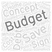 Budget Word Cloud Art detaillierten Vektor
