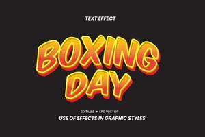 Boxing Day Texteffekt mit 3D-Buchstaben vektor
