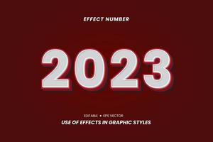 siffra effekt, 2023 med 3d brev vektor