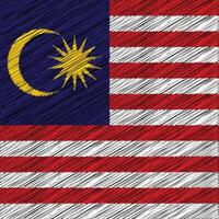 malaysia unabhängigkeitstag 31. august, quadratisches flaggendesign vektor