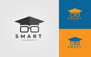 Mütze und Sonnenbrille Kombination Logokonzept für Bildungslogo vektor