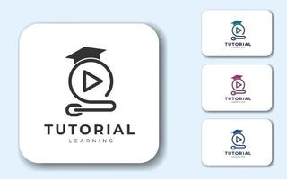 logotyp design begrepp för e-bok, uppkopplad utbildning, e-lärande. minimal utbildning logotyp mall vektor