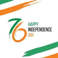 sechsundsiebzig 76 Jahre indisches Unabhängigkeitstag-Vektordesign vektor