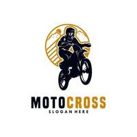 motocross-logoillustration lokalisiert im weißen hintergrund vektor