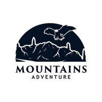 vektor berg och utomhus- äventyr logotyp