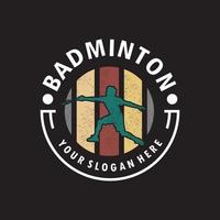 Badminton-Spieler-Silhouette-Logo-Design vektor