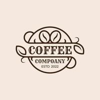 årgång retro logotyper och klassisk emblem bricka kaffe affär logotyp design, kopp, bönor, Kafé årgång stil objekt retro vektor logotyp