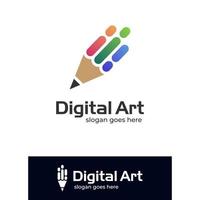 kreativ snabb penna ikon eller logotyp design element för dra, författare, digital konst, visuell konst enkel logotyp vektor