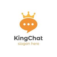 chatt app logotyp ikon symbol med krona kung design element för hjälp Centrum, talande, meddelande vektor