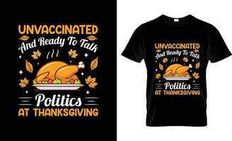 Thanksgiving-T-Shirt-Design, T-Shirt-Slogan und Bekleidungsdesign, Typografie, Druck, Vektorillustration vektor