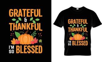 Thanksgiving-T-Shirt-Design, T-Shirt-Slogan und Bekleidungsdesign, Typografie, Druck, Vektorillustration vektor