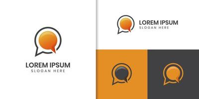 einfaches Chat-App-Logo mit Bubble-Talk-Logo-Design. Blasensymbol Illustration isolierter Vektor, Kommentarzeichensymbol vektor