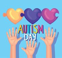 autism dag kort vektor