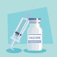 Impfstofffläschchen mit Spritze vektor