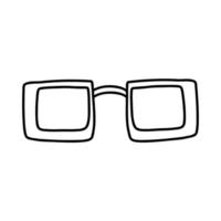 handgezeichnete Doodle-Brille. vektorskizzenillustration der schwarzen umrissbrille, lineares symbol, sonnenbrille für druck, farbseite, design, logo. vektor